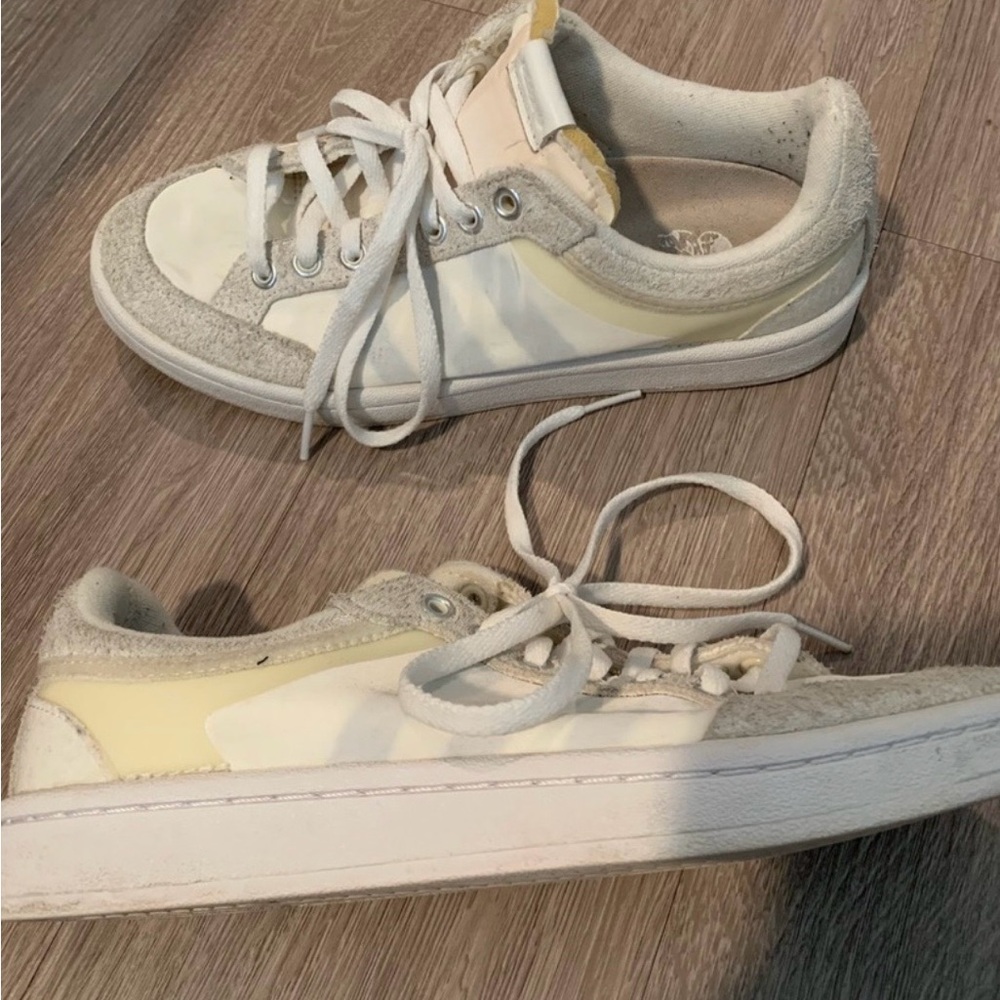 Stylish White and Gray Sneakers